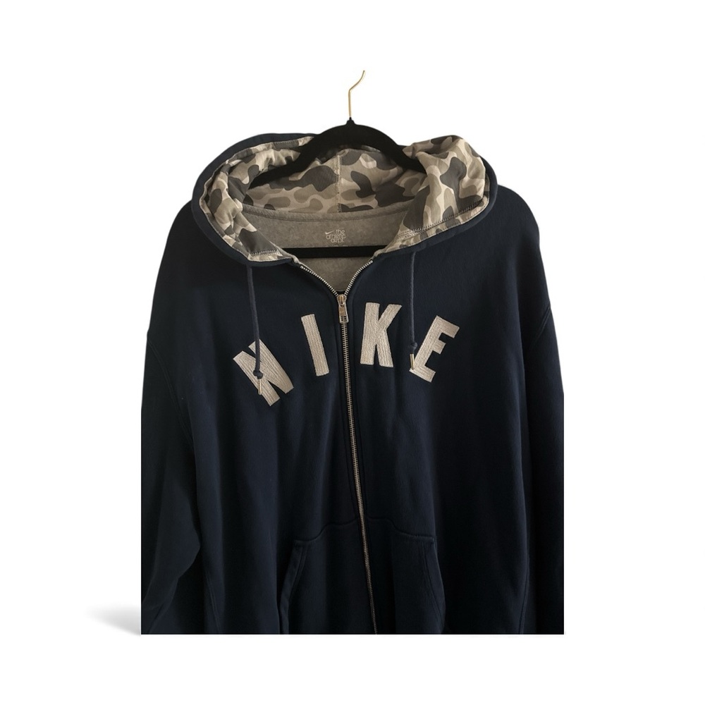 Nike Vintage Men's Dark Blue Zip-Up Hoodie Sweater Cotton Blend Size XXL - Picture 3 of 9